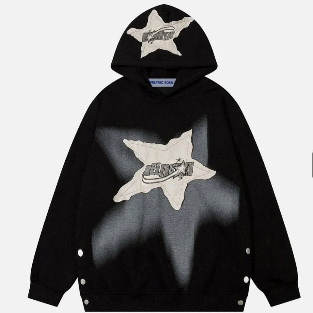 Aelfric Eden Irregular Star Applique Hoodie